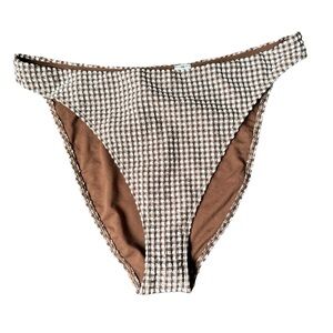 Abercrombie & Fitch Brown and White Gingham Bikini Bottom